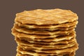 Freshly baked stacked Dutch waffles Royalty Free Stock Photo