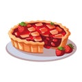 Freshly baked strawberry tart, a gourmet delight