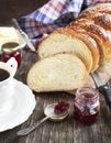 Freshly baked sweet braided bread loaf Royalty Free Stock Photo