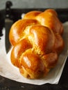 Freshly baked sweet braided bread loaf. Challah bread Royalty Free Stock Photo