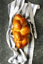 Freshly baked sweet braided bread loaf. Challah bread Royalty Free Stock Photo