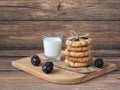 Freshly baked tahini and sesame seeds with dates and milk cookies