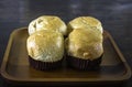 Freshly baked traditional bread on wooden table Royalty Free Stock Photo