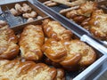 Fresh traditional czech vanocka - plaited loaf sweet bread in bakery