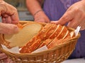 Freshly baked traditional Jewish Challah bread