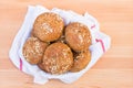 Freshly baked the whole grain bread rolls. Royalty Free Stock Photo