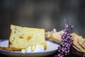 Freshly baked yellow homemade cake with nice background color