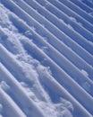 Freshly bashed piste grooves for ski resort Royalty Free Stock Photo