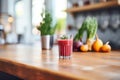 freshly blended red beetroot juice in a glass