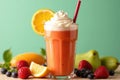 Freshly Blended Smoothie with a Touch of Creamy Delight Royalty Free Stock Photo