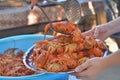 Freshly boiled crayfishes