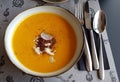 Freshly boiled pumpkin soup is very healthy for adults and children