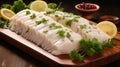 Freshly caught cod fillets with herbs and lemon flavorful seafood dish for a healthy meal