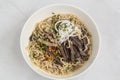 Freshly cooked Filipino dish called Batchoy Royalty Free Stock Photo