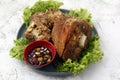 Freshly cooked Filipino food called Crispy Pata