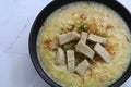 Freshly cooked Filipino food called Lugaw or rice porridge or congee