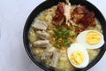 Freshly cooked Filipino food called Lugaw or rice porridge or congee