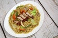Freshly cooked Filipino food called Pancit Canton Royalty Free Stock Photo