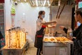 Freshly cooked meat on sticks, Chengdu - China.