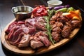 freshly cooked platter of lean meats Royalty Free Stock Photo