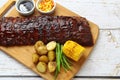 Freshly cooked pork baby back ribs Royalty Free Stock Photo