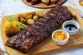 Freshly cooked pork baby back ribs Royalty Free Stock Photo