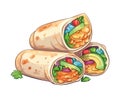 Freshly cooked taco wrap, healthy and delicious