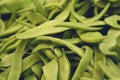 Freshly cropped green beans; Vegetarian meals. Background