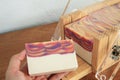 Freshly cut bar of soap