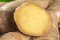 Freshly cut ginger close up Royalty Free Stock Photo