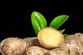 Freshly cut ginger close up Royalty Free Stock Photo