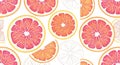 Seamless Grapefruit Pattern Background Watercolor Citrus Slices for Healthy Eating Juice Packaging and Summer Design Royalty Free Stock Photo
