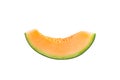 Freshly cut melon on white background Royalty Free Stock Photo