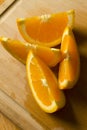 Freshly cut orange wedges Royalty Free Stock Photo