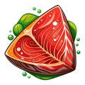 Freshly cut red tuna slice Royalty Free Stock Photo