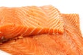 Freshly cut salmon fillets Royalty Free Stock Photo