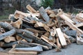 Freshly cutted chopped firewood