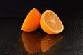 Freshly cutted orange Royalty Free Stock Photo