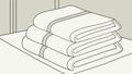 Freshly Folded Towels: Neat Stack for Bathroom or Laundry Themes vector design Generative AI Royalty Free Stock Photo