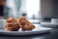 Freshly fried chicken meal cooked. Generate Ai
