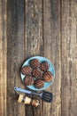 freshly grilled burger meat close-up, top view, Royalty Free Stock Photo