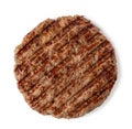 Freshly grilled burger meat on white background Royalty Free Stock Photo