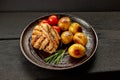 freshly grilled pork fillet steak Royalty Free Stock Photo