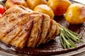 freshly grilled pork fillet steak Royalty Free Stock Photo