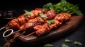 Freshly Grilled Skewers: Healthy Meat Cuisine for Cookouts and Barbecues generated by AI tool