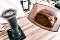 Freshly ground coffee Royalty Free Stock Photo