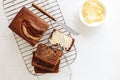 Freshly baked banana bread loaf Royalty Free Stock Photo