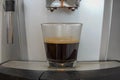 Freshly home made espresso coffee in a cup