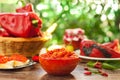 Freshly homemade Ajvar in glass bowl Royalty Free Stock Photo