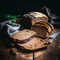 freshly of homemade sliced rye bread 2 Royalty Free Stock Photo